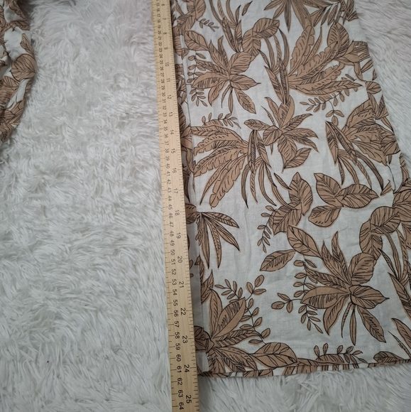 Nicole Miller Pants Womens Size Large Wide Leg Linen Blend Tropical Leaf Beachy - Picture 4 of 13